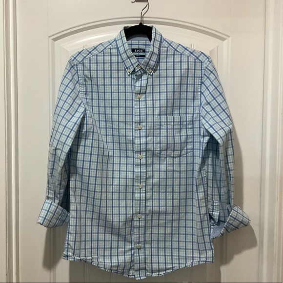 IZOD Mens Button Down Plaid Shirt (Size S/P - Picture 1 of 4
